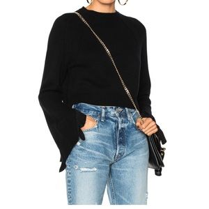 Helmut Lang Ruffle Sleeve Cropped Sweater
